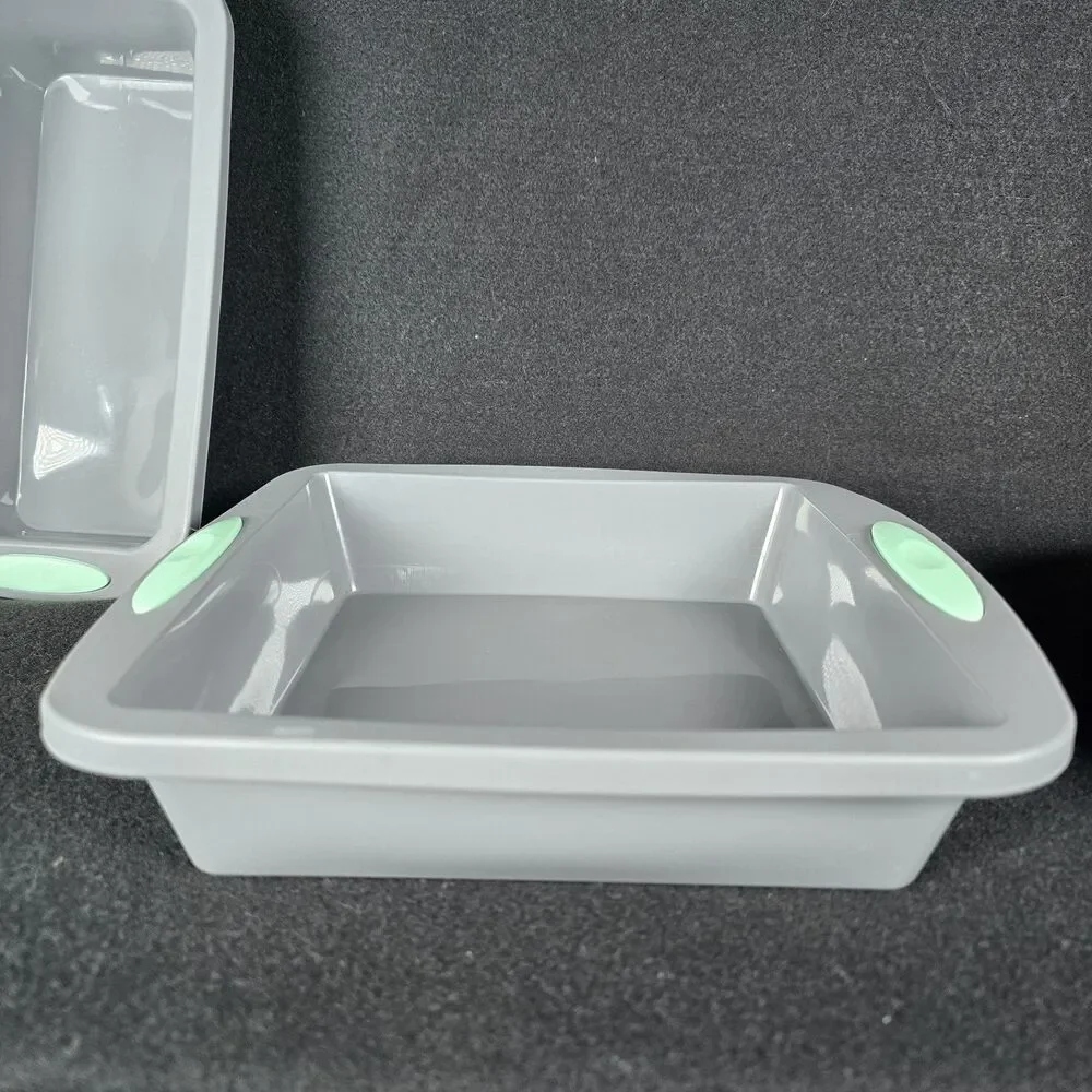 4 Piece Silicone Bakeware Set Round, Square Cake Loaf Pan Doughnut Molds